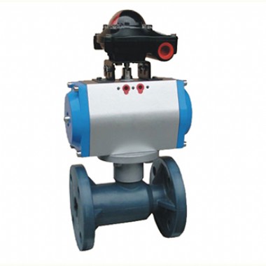 Pneumatic Flanged Plastic Ball Valve