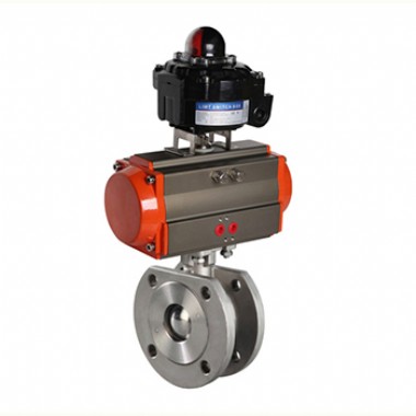 Pneumatic thin ball valve